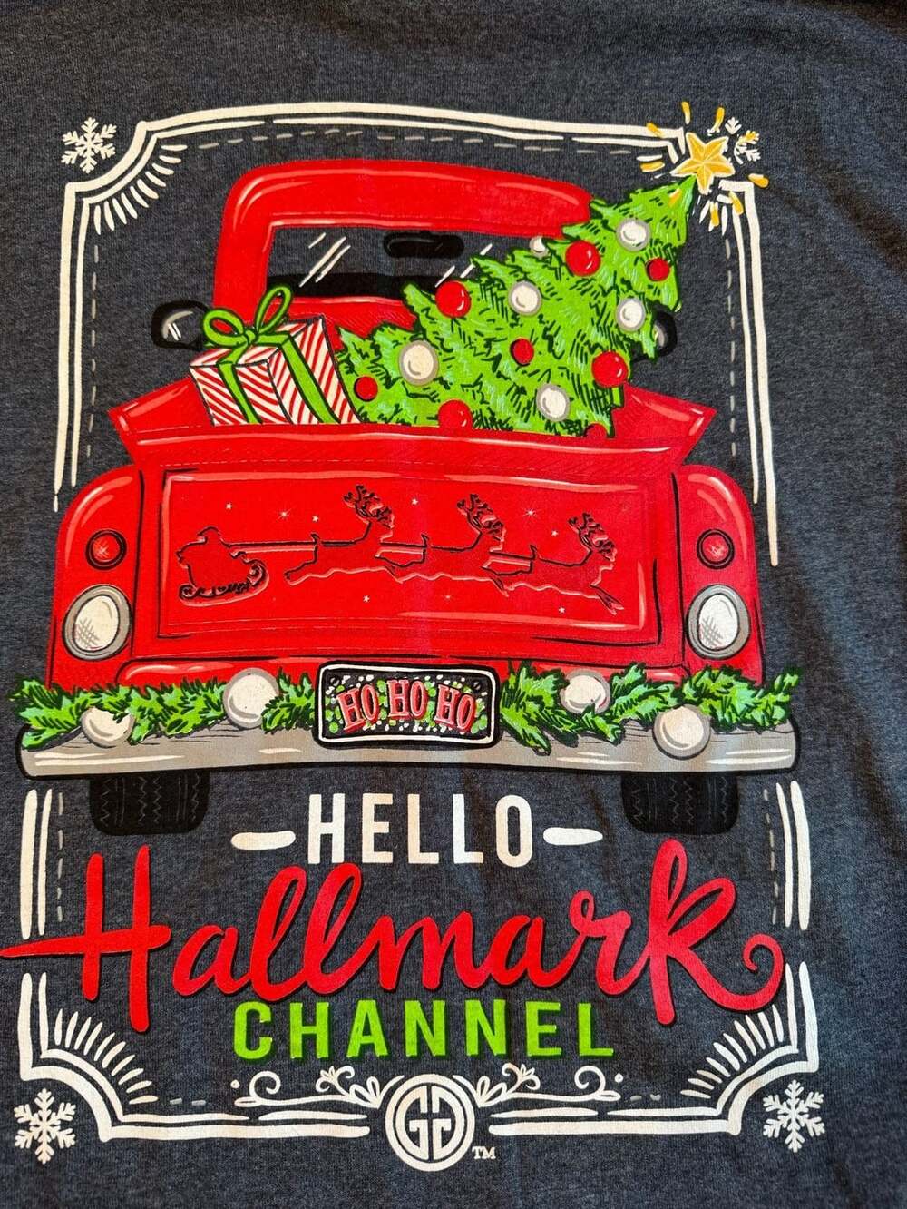 Girlie Girl Originals Long Sleeve T-Shirt Size M Gray Christmas h1491